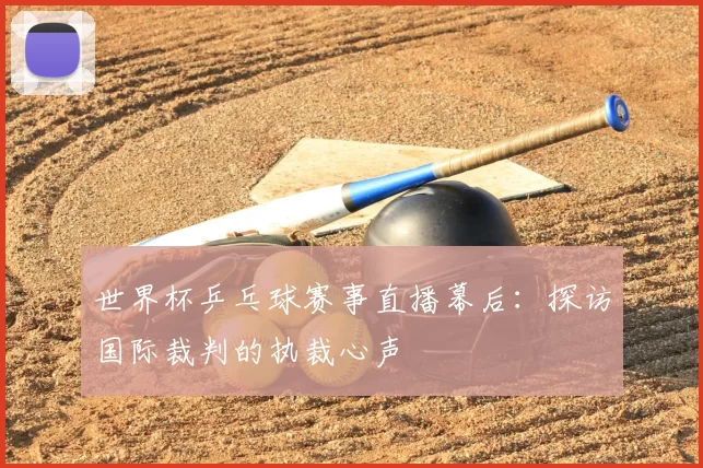 世界杯乒乓球赛事直播幕后:探访国际裁判的执裁心声